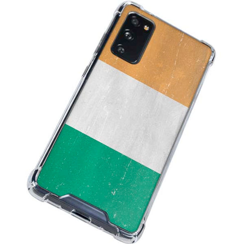 Ivory Coast Flag Distressed Galaxy S20 FE Clear Case
